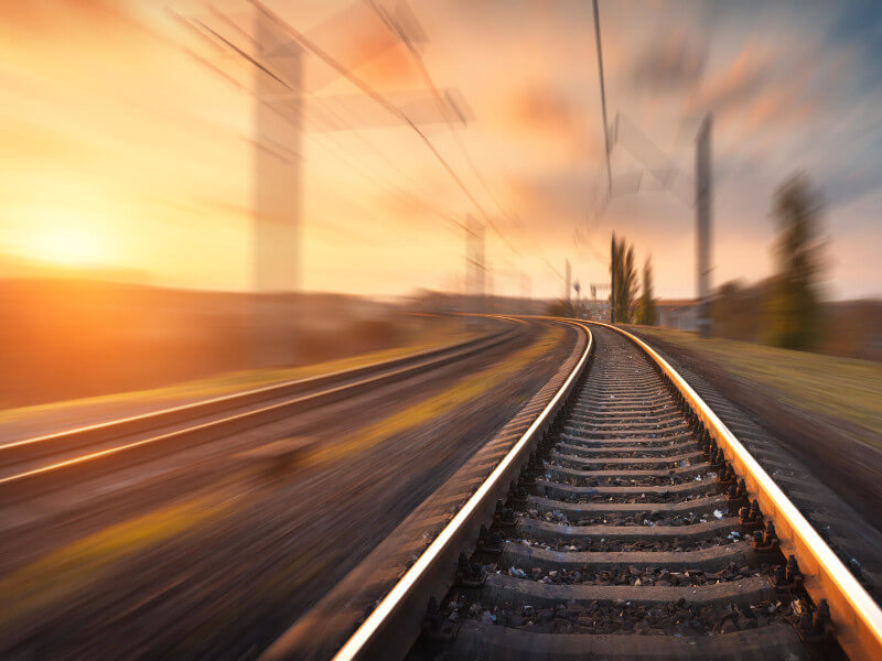 Long exposure train track photo