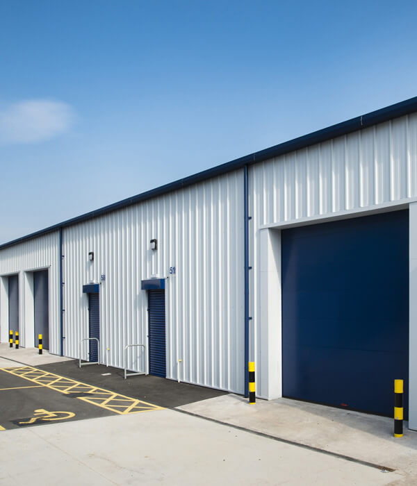 Industrial estate with loading doors open